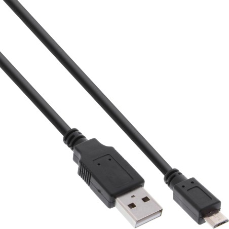 InLine Cavo USB 2.0 Micro, A m  Micro B M, nero, Ricarica Rapida, 1,5m