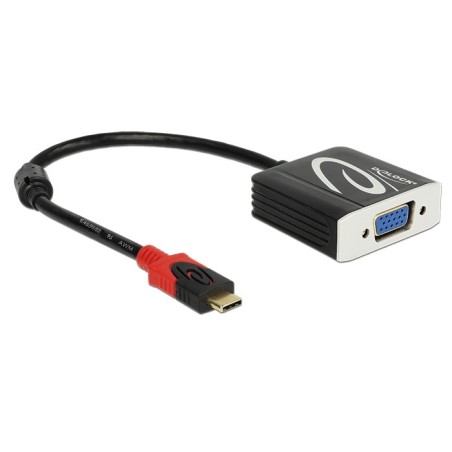 DeLOCK 62994 cavo e adattatore video 0,2 m USB tipo-C VGA (D-Sub) Nero