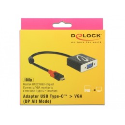 DeLOCK 62994 cavo e adattatore video 0,2 m USB tipo-C VGA (D-Sub) Nero