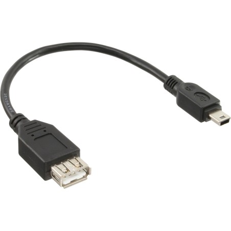 InLine Adattatore USB 2.0 A femmina a Mini A maschio 5pin, cavo 0,2m