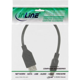 InLine Adattatore USB 2.0 A femmina a Mini A maschio 5pin, cavo 0,2m