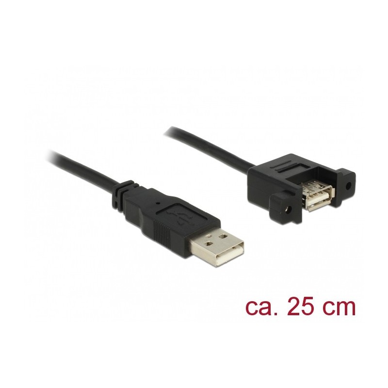 DeLOCK 85462 cavo USB USB 2.0 0,25 m USB A Nero