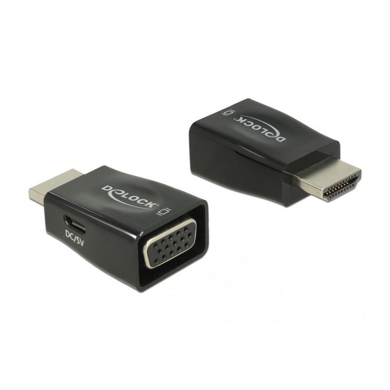 DeLOCK 65902 adattatore per inversione del genere dei cavi HDMI A VGA Nero