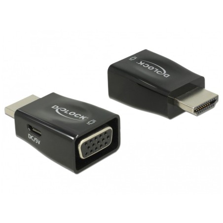 DeLOCK 65902 adattatore per inversione del genere dei cavi HDMI A VGA Nero