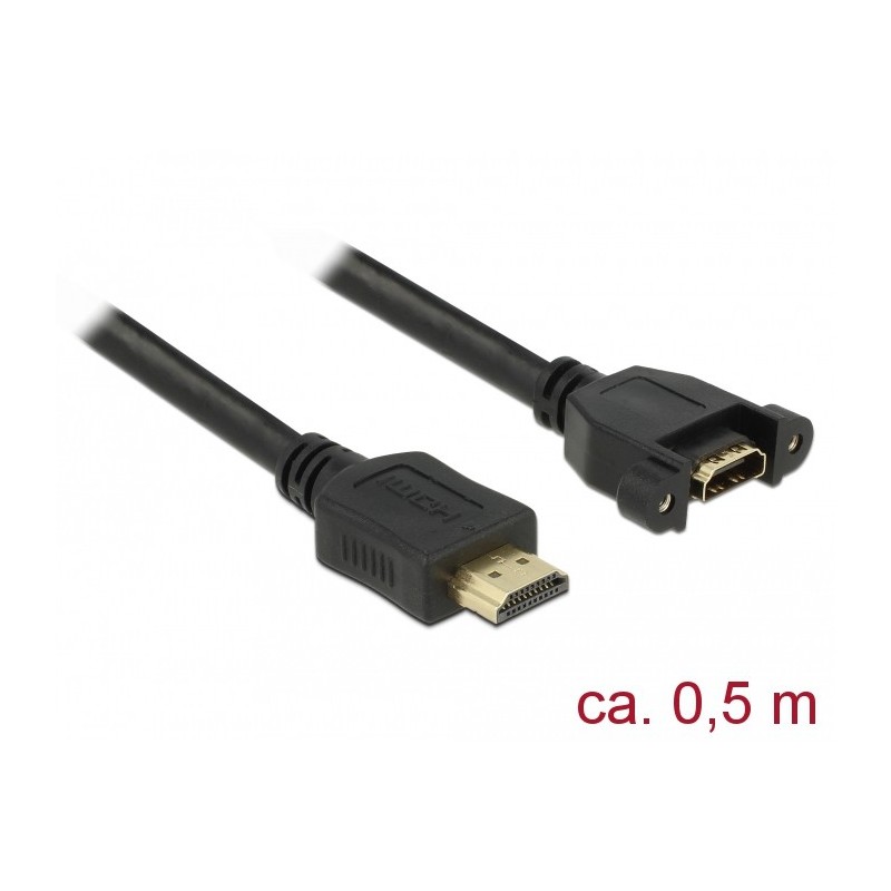 DeLOCK 85463 cavo HDMI 0,5 m HDMI tipo A (Standard) Nero