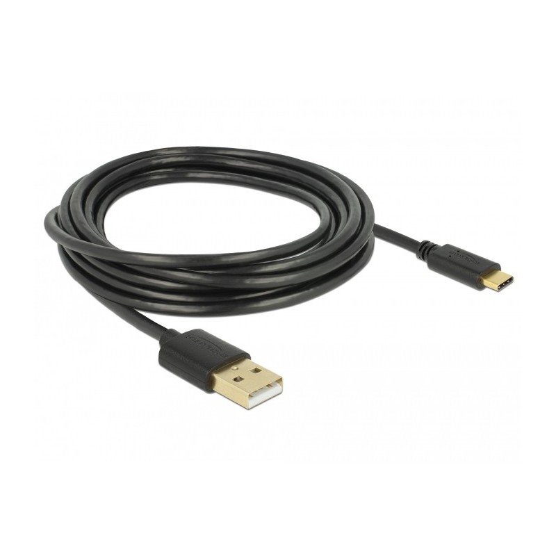 DeLOCK 85209 cavo USB USB 2.0 3 m USB A USB C Nero