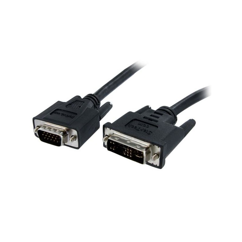 StarTech.com Cavo adattatore monitor DVI a VGA - Cavo Convertitore analogico DVI a VGA - Femmina   Maschio da 15pin - 2m - Nero