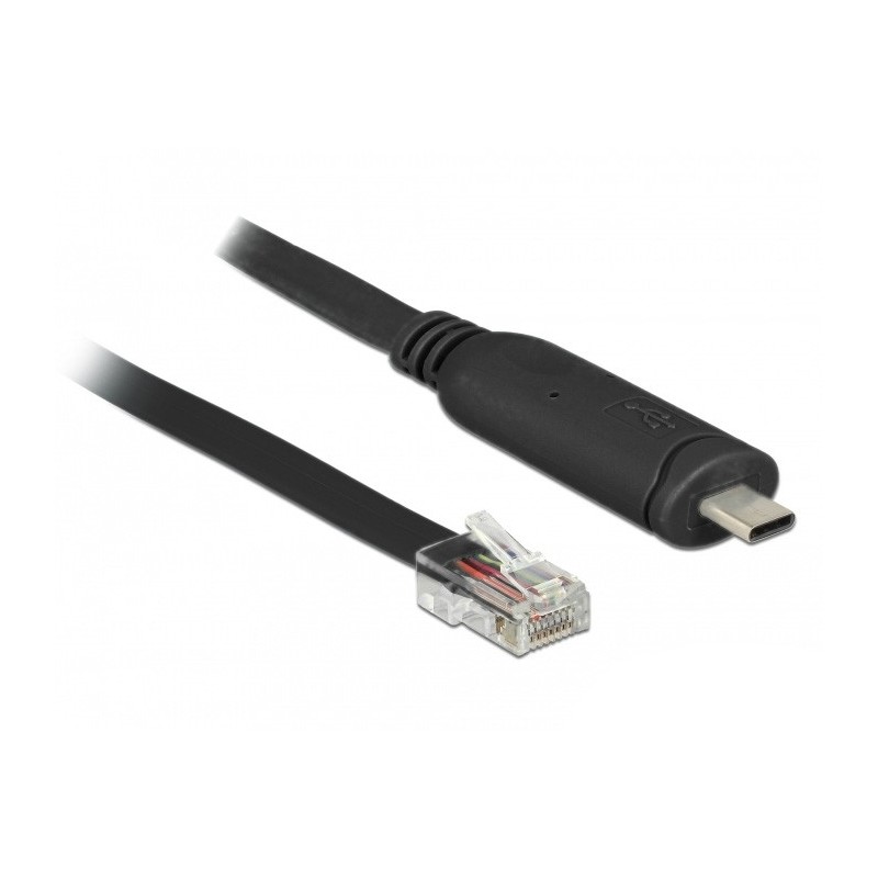 DeLOCK 63912 cavo seriale Nero 2 m USB tipo-C RJ45