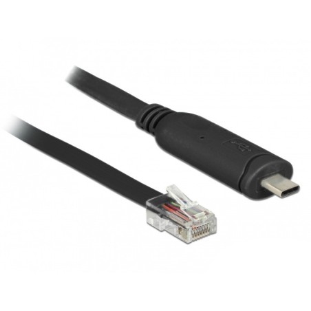 DeLOCK 63912 cavo seriale Nero 2 m USB tipo-C RJ45