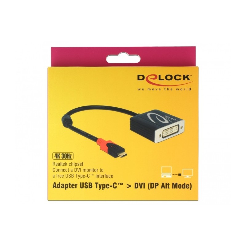 DeLOCK 61213 cavo e adattatore video 0,2 m USB tipo-C DVI Nero