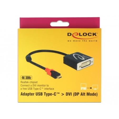 DeLOCK 61213 cavo e adattatore video 0,2 m USB tipo-C DVI Nero