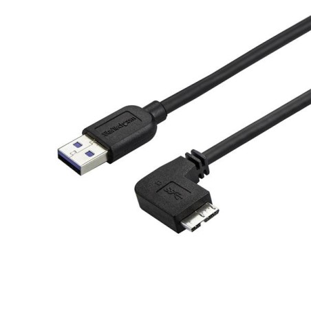 StarTech.com Cavo USB 3.0 Tipo A a Micro B slim - Connettore USB3.0 A a Micro B slim ad angolo destro Gen 1 (5 Gbps) - 1m