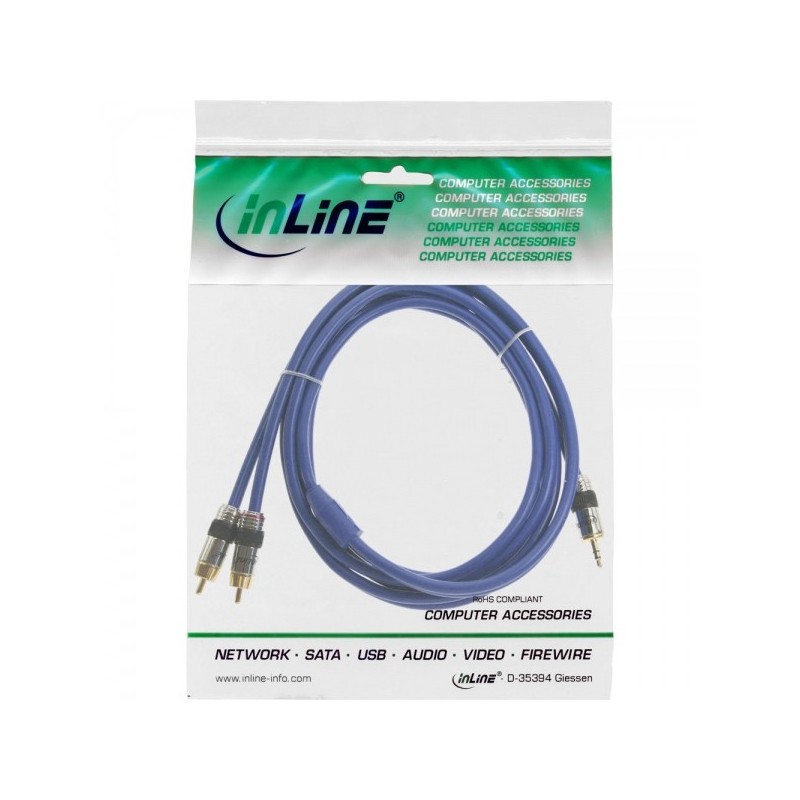 InLine 4043718070213 cavo audio 20 m 2 x RCA 3.5mm Blu