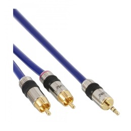 InLine 4043718032105 cavo audio 5 m 3.5mm 2 x RCA Blu