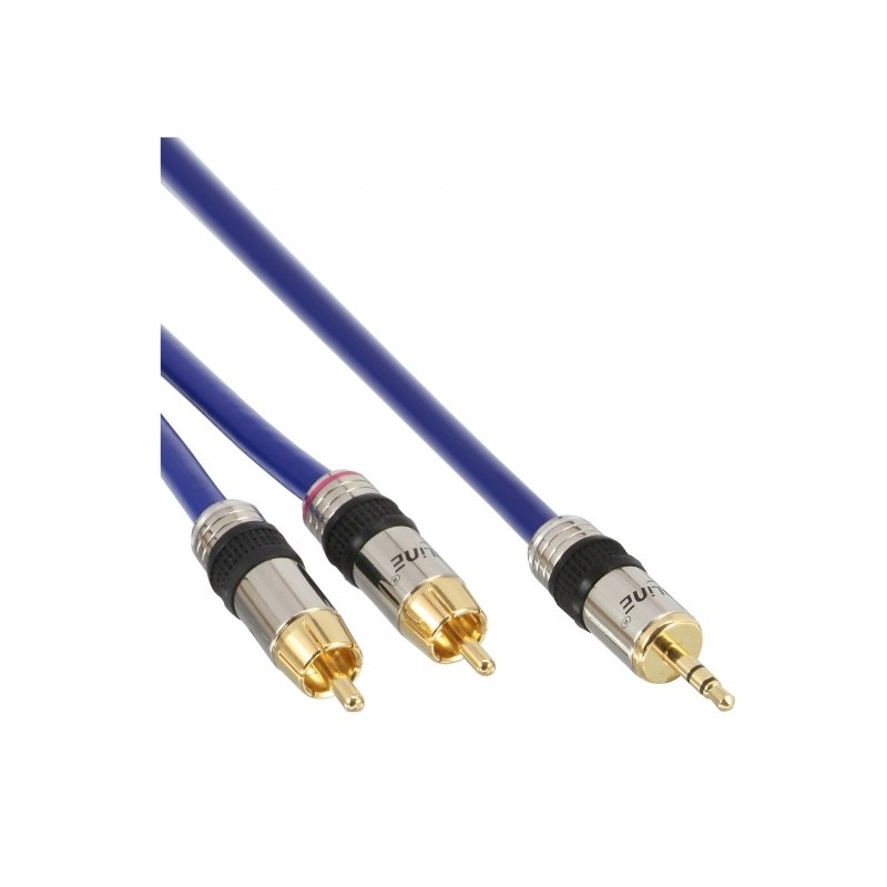 InLine 4043718032105 cavo audio 5 m 3.5mm 2 x RCA Blu