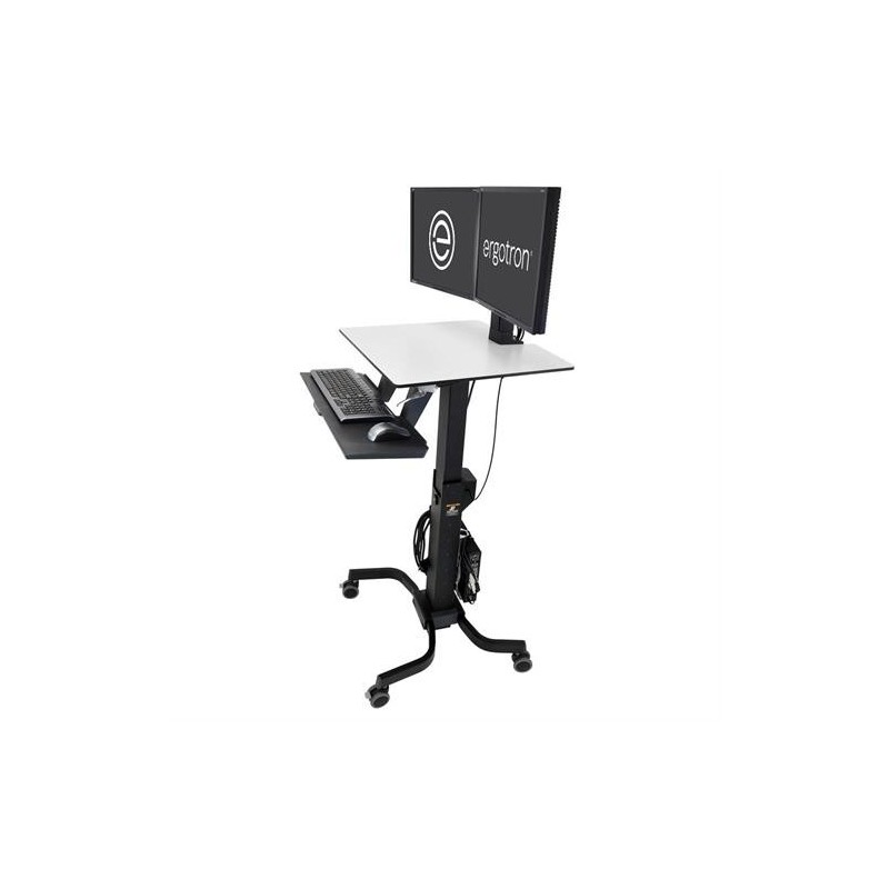 Ergotron WorkFit-C, Dual Sit-Stand Nero, Grigio Pannello piatto Carrello multimediale