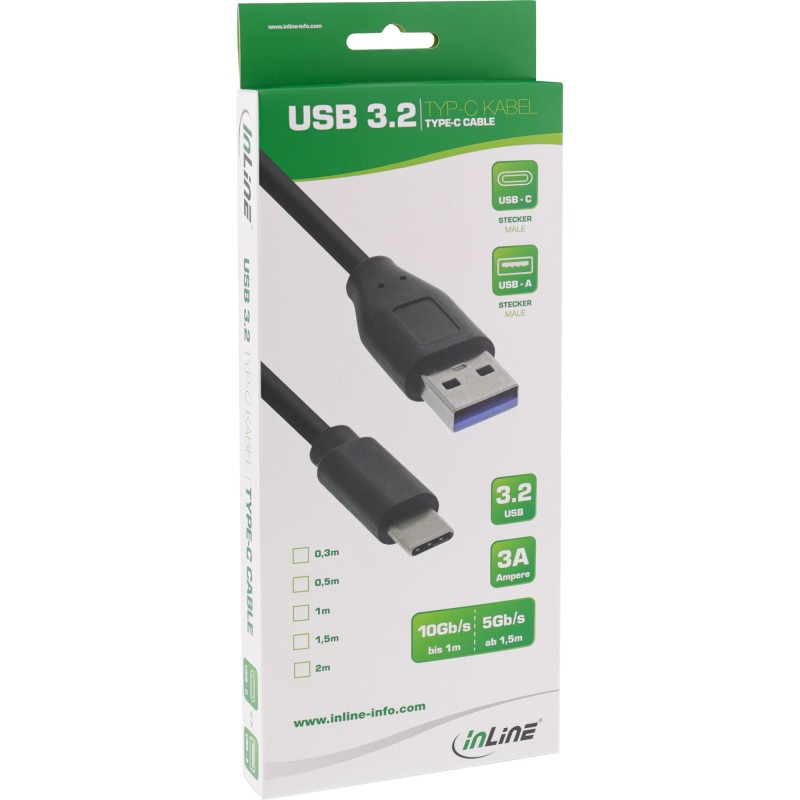 InLine Cavo USB 3.2 Gen.1 x2 C maschio   A maschio, nero, 1,5m