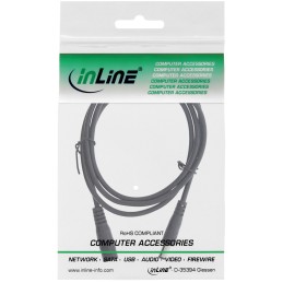 InLine Cavo di prolunga DC, maschio femmina 5,5x2,1mm, AWG24, nero, 2m