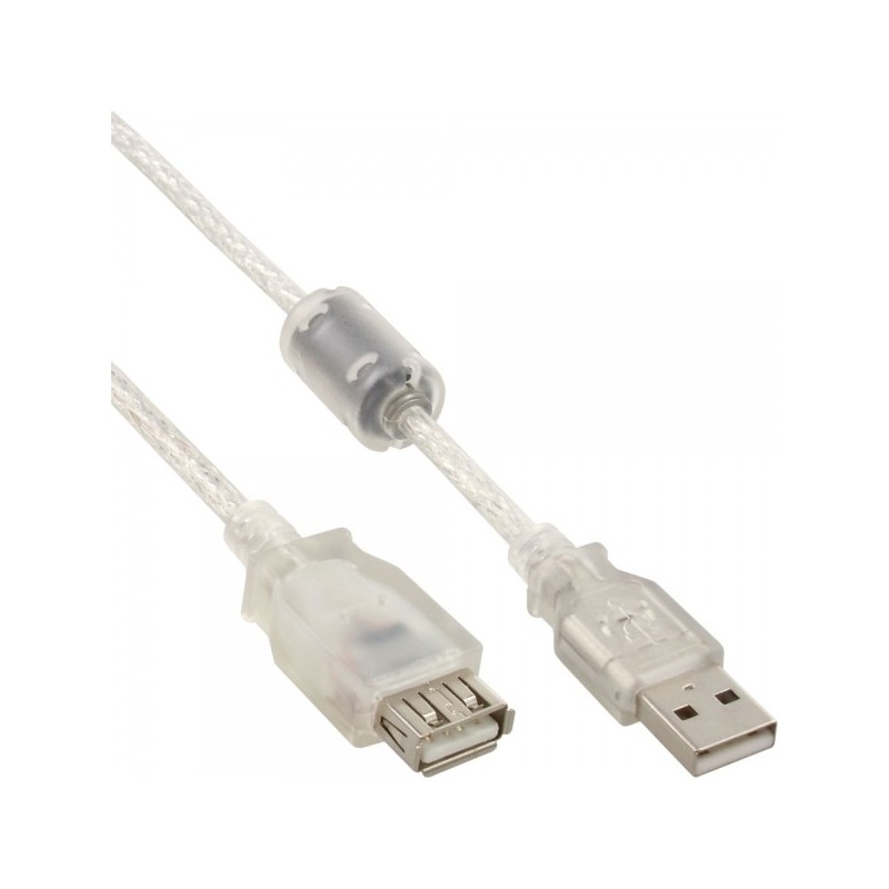 InLine 4043718038640 cavo USB USB 2.0 0,5 m USB A Trasparente