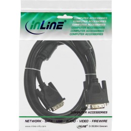 InLine Cavo DVI-I 24+5 M-M, 1,8m, Digital Analog, Dual Link, 2x ferrite, nero