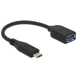 DeLOCK USB 3.1 Gen 2 Type-C Typ-A cavo USB 0,1 m USB C USB A Nero