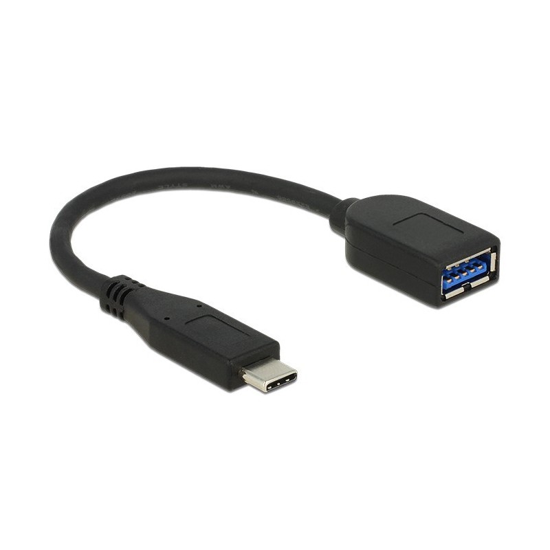 DeLOCK USB 3.1 Gen 2 Type-C Typ-A cavo USB 0,1 m USB C USB A Nero