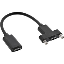 InLine Adattatore USB 3.2, femmina C a femmina C da pannello, su cavi 0,20m