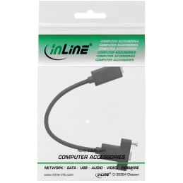 InLine Adattatore USB 3.2, femmina C a femmina C da pannello, su cavi 0,20m