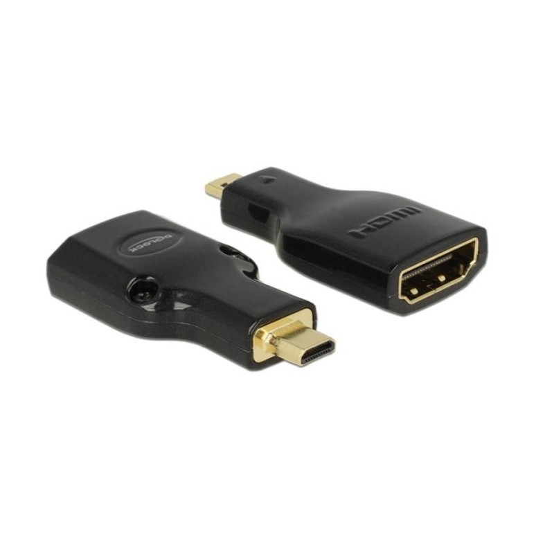 DeLOCK HDMI Micro-D HDMI-A, M F, 4K Micro-HDMI Nero