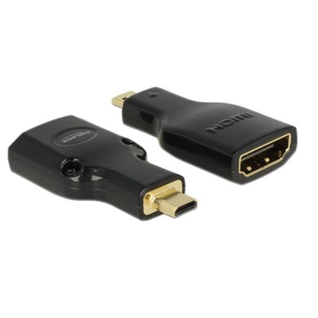 DeLOCK HDMI Micro-D HDMI-A, M F, 4K Micro-HDMI Nero