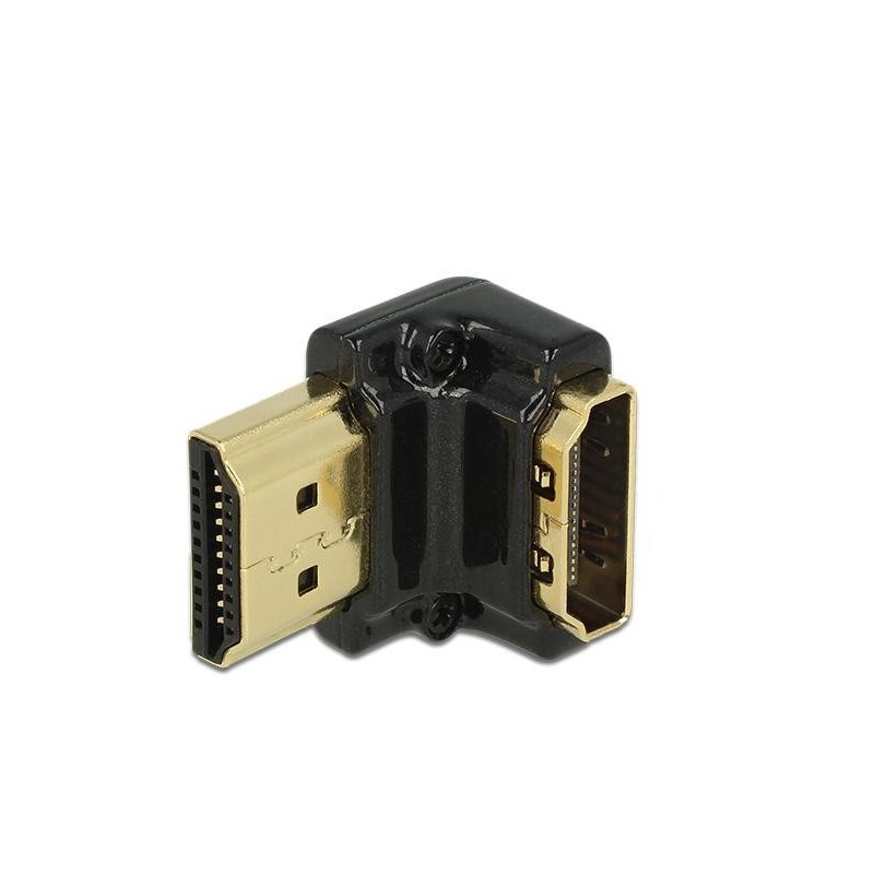 DeLOCK HDMI-A HDMI-A male, F M, 90° Nero