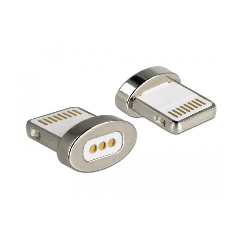 DeLOCK 65928 adattatore per inversione del genere dei cavi 8 pin Lightning magnet interface Argento