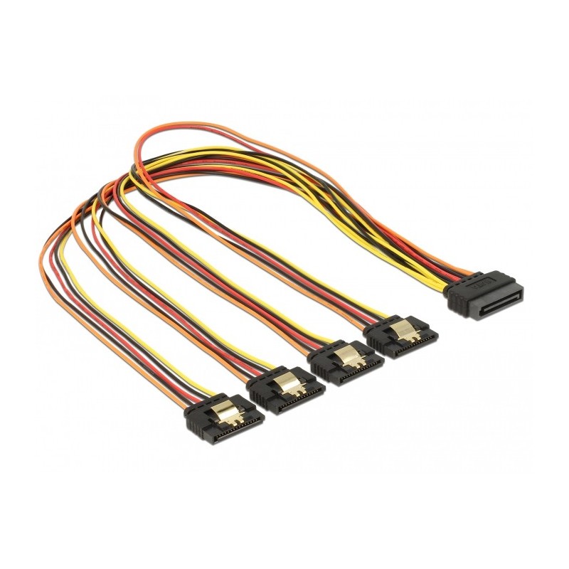 DeLOCK 60158 cavo SATA 0,5 m SATA a 15 pin 4 x SATA 15 pin Multicolore