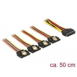 DeLOCK 60158 cavo SATA 0,5 m SATA a 15 pin 4 x SATA 15 pin Multicolore