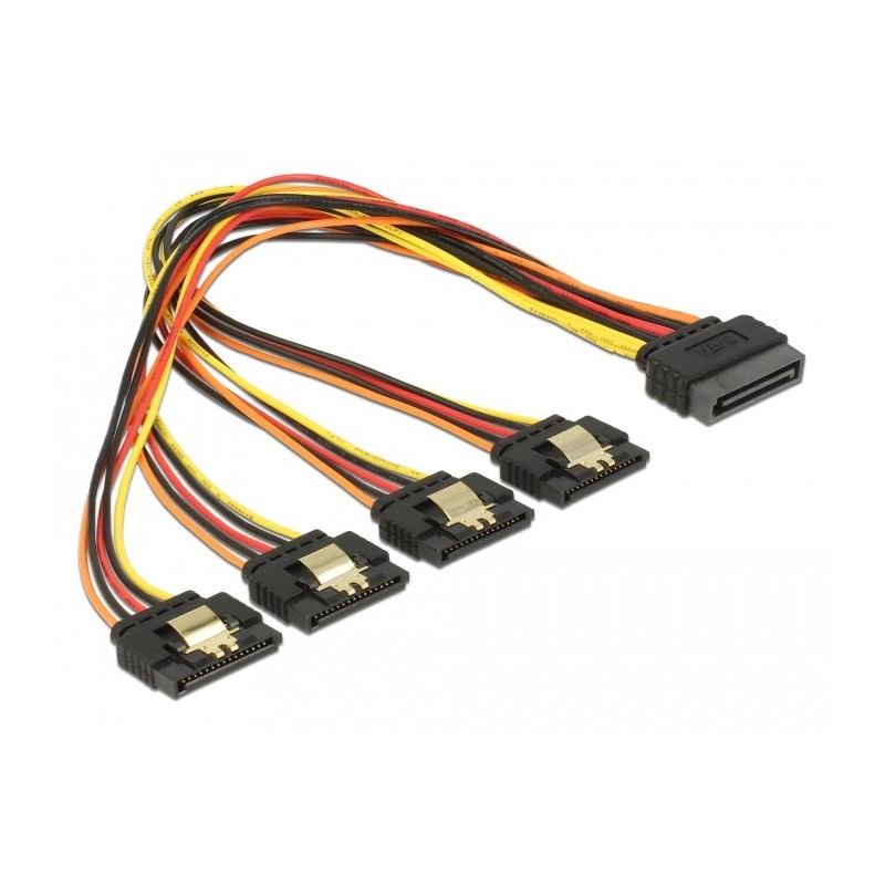 DeLOCK 60157 cavo SATA 0,3 m SATA a 15 pin 4 x SATA 15 pin Multicolore