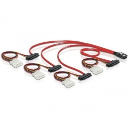 DeLOCK Cable mini SAS 36pin to 4x SAS 29pin cavo SCSI Rosso 0,5 m