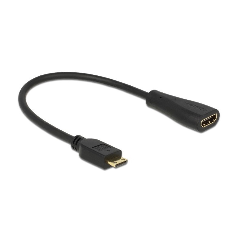 DeLOCK 0.23m mini-HDMI HDMI cavo HDMI 0,23 m HDMI Type C (Mini) HDMI tipo A (Standard) Nero