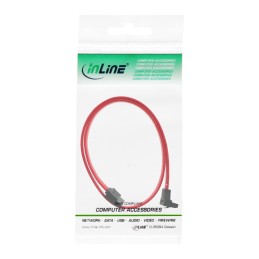 InLine Cavo SATA 6Gb s, angolato, rosso, con linguetta, 0,7m