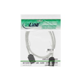 InLine Cavo SATA III 6Gb s, rotondo, trasparente, chiusura a scatto, 0,3m