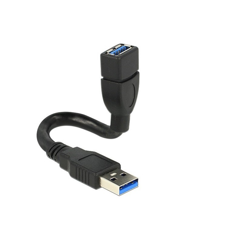 DeLOCK 0.15m 2xUSB3.0-A cavo USB USB 3.2 Gen 1 (3.1 Gen 1) 0,15 m USB A Nero