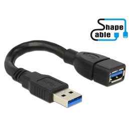 DeLOCK 0.15m 2xUSB3.0-A cavo USB USB 3.2 Gen 1 (3.1 Gen 1) 0,15 m USB A Nero