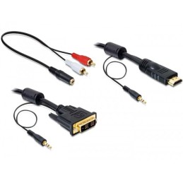 DeLOCK 84455 cavo e adattatore video 2 m DVI-D HDMI Nero