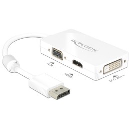 DeLOCK 0.16m DisplayPort VGA+HDMI+DVI-D 0,16 m VGA (D-Sub)+ HDMI + DVI Bianco