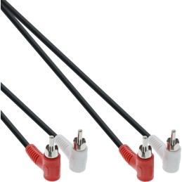 InLine Cavo Audio 2x RCA maschio   maschio, 1,2m, angolato 90°