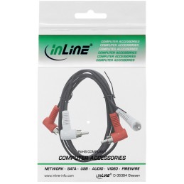 InLine Cavo Audio 2x RCA maschio   maschio, 1,2m, angolato 90°