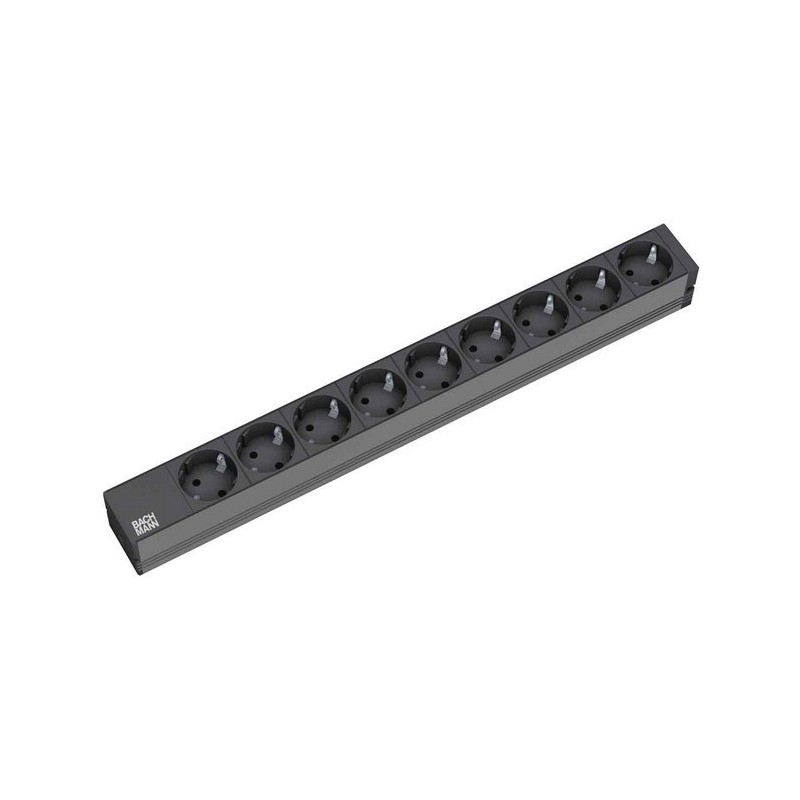 Bachmann 9x Schuko, 2m prolunghe e multiple 9 presa(e) AC Nero