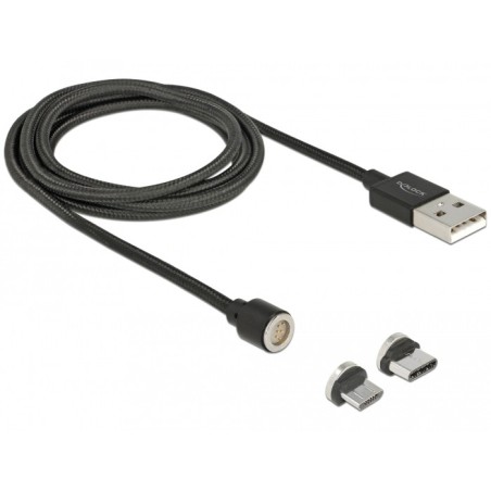 DeLOCK 85723 cavo USB USB 2.0 1,1 m USB A USB C Micro-USB B Nero