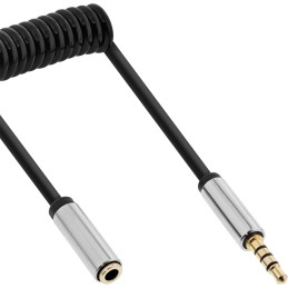 InLine Prolunga Audio Jack Slim spiralata 3,5mm M-F, stereo, 1m