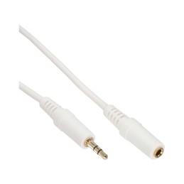 InLine Prolunga Audio Jack 3,5mm M-F, stereo, dorato, bianco, 3m