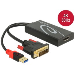 DeLOCK 0.3m, DVI 24+1 + USB-A Displayport 20p 0,3 m DVI-D + USB HDMI Nero